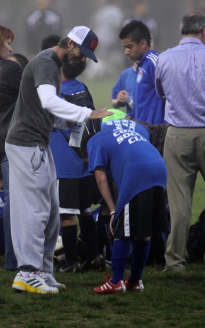 Soccer Dad David Beckham Cheers on Brooklyn