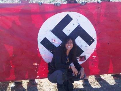 Michelle Rodriguez happily posed with a Swastika, what the hell?