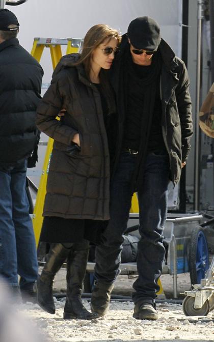 Brad Pitt's On-Set Visit to Angelina Jolie