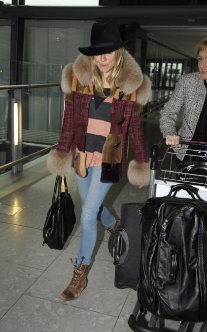 Sienna Miller Heads Out of Heathrow