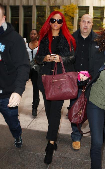 Red-Haired Rihanna Wigs Out in the Big Apple