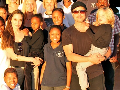 Angelina Jolie, Brad & Empress Zahara's magnificent shank-eye in Namibia