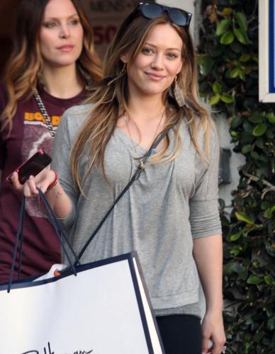 Hilary Duff Breasts Do A Little Shopping