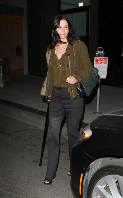 Cane-Wielding Courteney Cox's Spago Night Out