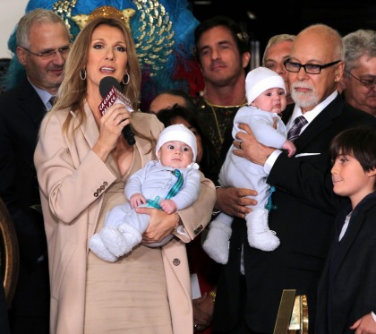 Celine Dion returns to Vegas, showing off her new princes, Nelson & Eddy