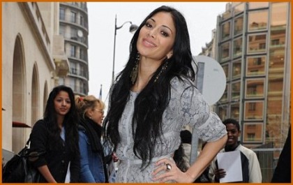 Nicole Scherzinger Wears Daring Grey Lace Mini Dress