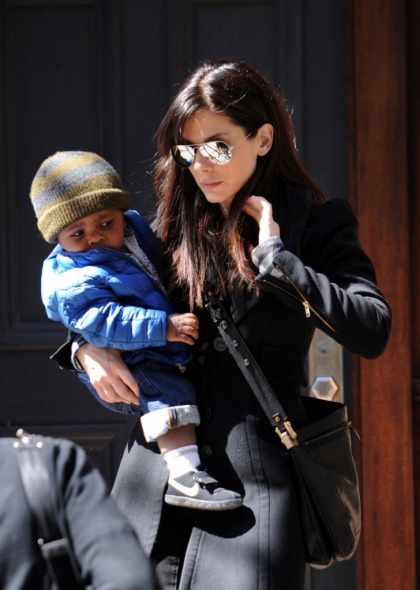 Sandra Bullock out with adorable Louis, helps  promote her sister's book