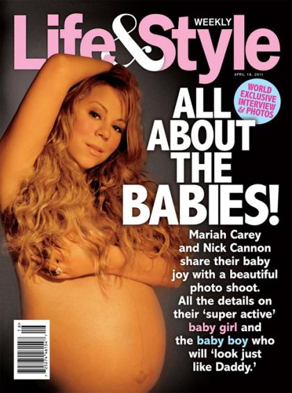 Mariah Carey: Pregnant & Topless for Life & Style