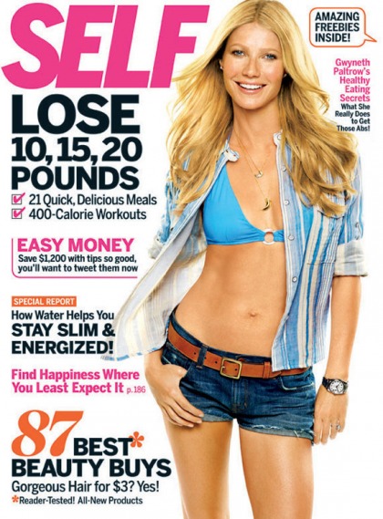 Gwyneth Paltrow covers Self Mag, talks juice fasts, food & her 'square butt'