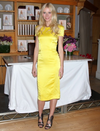 Gwyneth Paltrow was all yellow for an LA book signing: canary-fug or really cute?