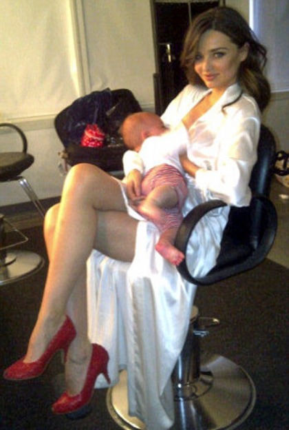 Miranda Kerr Boobs Bonds With Her Baby