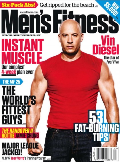 Vin Diesel's giant guns on the cover of Men's Fitness: hot or hilarious'