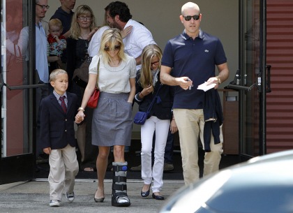 Reese Witherspoon sports a cast for a color-coordinated Mother's Day with her family