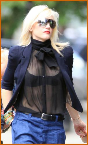 Gwen Stefani Shows off Slim Physique in Racy C-Thru Shirt