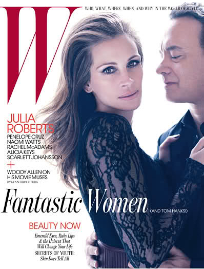Julia Roberts & Tom Hanks cover the June issue of W Magazine