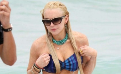Lindsay Lohan Still at the Beach