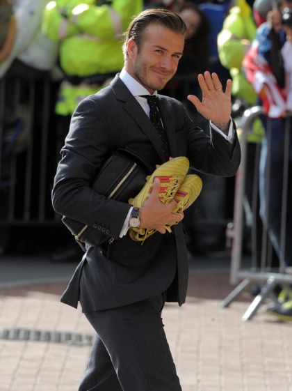 David Beckham in a slim-cut suit: not hot or suddenly James Bond?