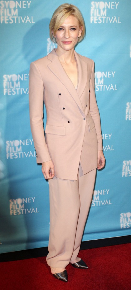 Cate Blanchett wears a baggy suit in Sydney: Hillary Clinton-esque?