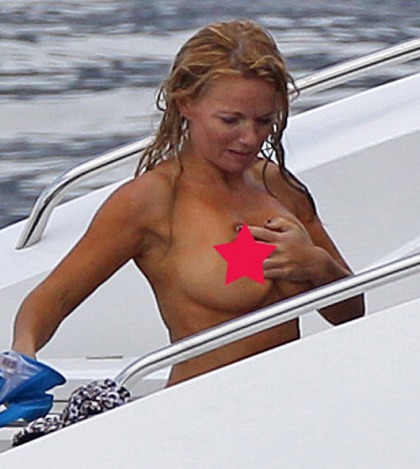 Geri Halliwell Slips a Nip While Topless