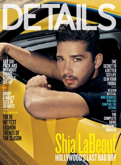 Shia LaBeouf covers Details Mag, admits that he hooked up with Megan Fox
