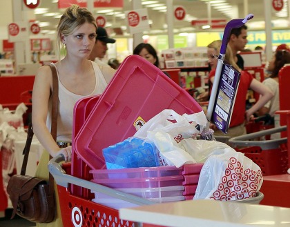Mischa Barton shops at Target, looks really annoyed, plans fashion line