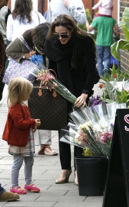Angelina Jolie & Vivienne's Weekend Flower Shop Stop