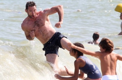 Hugh Jackman Shows Off His Muscles