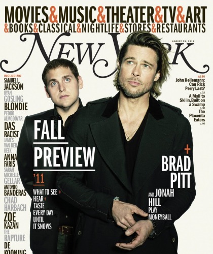 Brad Pitt & Jonah Hill cover New York Mag, talk about 'Moneyball'
