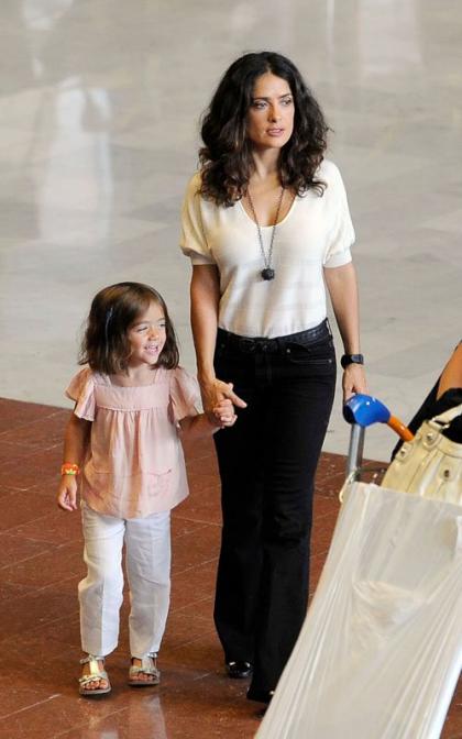 Salma Hayek Lands in Paris