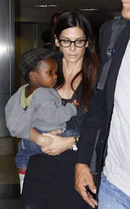 Sandra Bullock & Baby Louis' LAX Landing