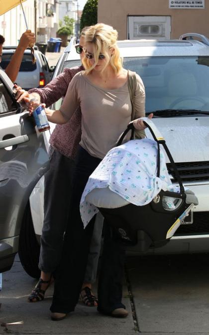 January Jones Steps Out with Baby Xander