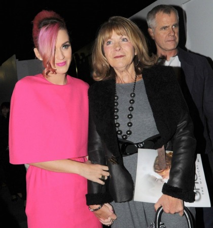 Katy Perry's pink hair and matching pink dress & coat: fun or boring'