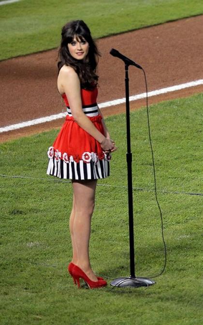Zooey Deschanel's World Series National Anthem