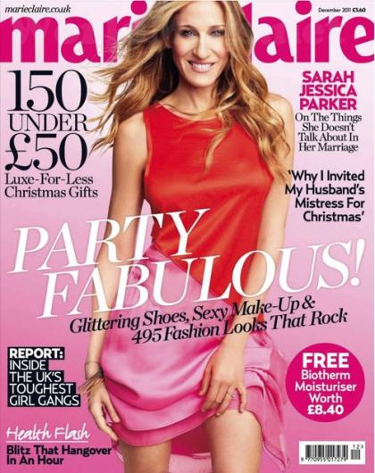 Sarah Jessica Parker Covers Marie Claire UK December 2011