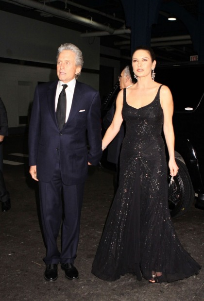 Catherine Zeta-Jones, old school glam in a black sequin gown: lovely or bland?