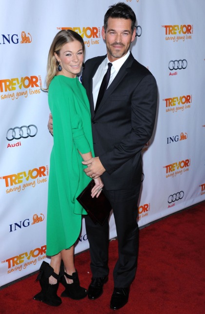 LeAnn Rimes in a green sack dress for 'Trevor Live!?: improving or terrible'