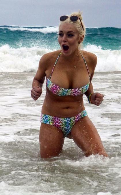 Lindsay Lohan's Aloha State Bikini Beach Romp