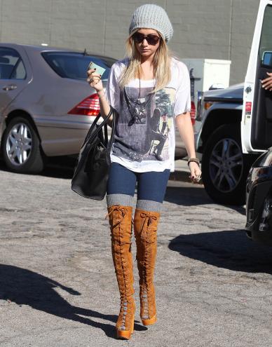 Ashley Tisdale's Boots Were Made For Walking