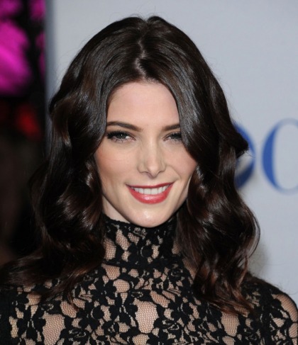 Ashley Greene in leather and lace DKNY: pretty or very dated?
