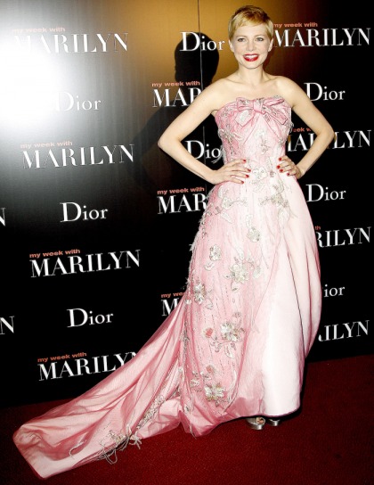 Michelle Williams' pink Dior gown in Paris: adorable or cotton-candy disaster'