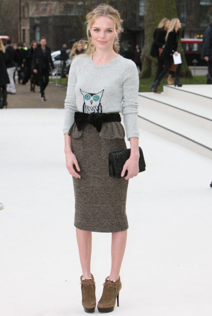 Kate Bosworth at the London Fashion Week Burberry show: busted or cute?