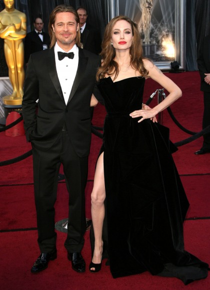 Angelina Jolie in leggy black Versace at the Oscars: silly, funny & gorgeous?