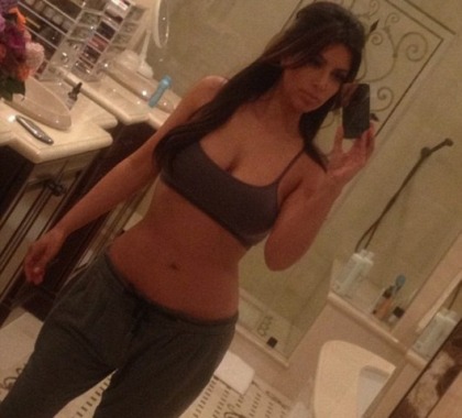 Kim Kardashian in a Sports Bra 'With No Makeup On!'