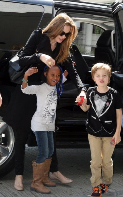 Angelina Jolie's LAX Departure with Shiloh & Zahara