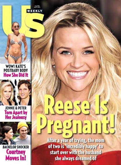 Us Weekly: Reese Witherspoon is 12-weeks pregnant with her third child
