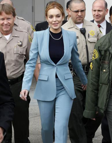 Lindsay Lohan In Her Sexy Pant Suit