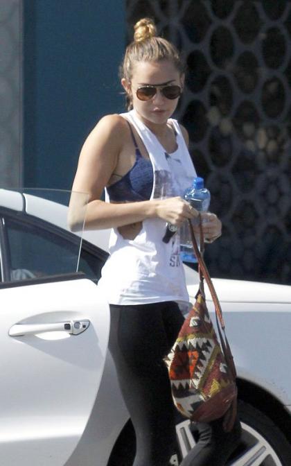 Miley Cyrus Hits Pilates Class, Snuggles with Demi 