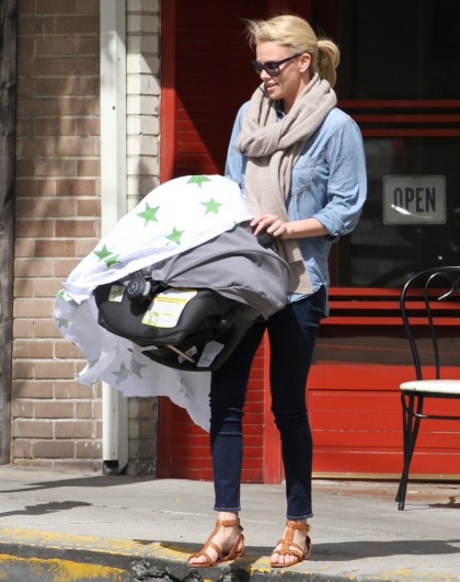 Charlize Theron steps out with blanket-covered baby Jackson again