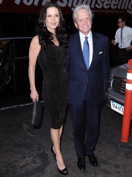Catherine Zeta-Jones wears sparkly black to support Michael Douglas: lovely?