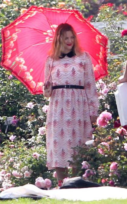 Pregnant Drew Barrymore's Flowery Photoshoot
